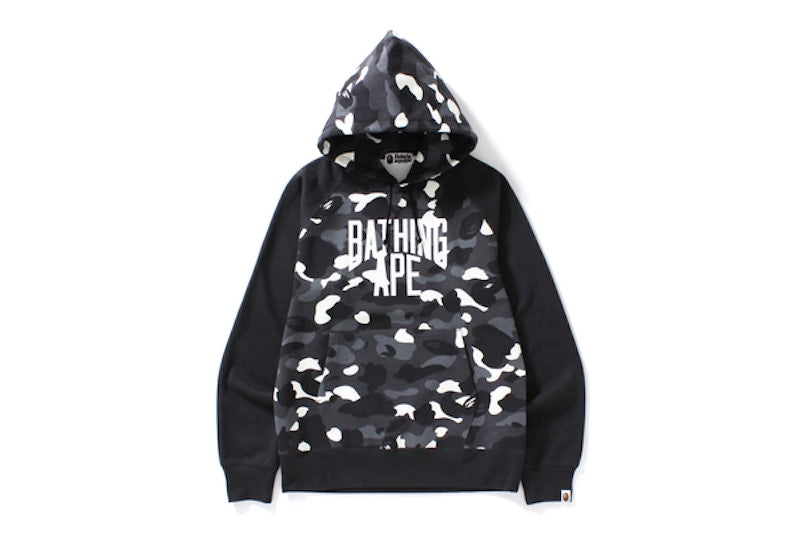 BAPE City Camo Nyc Logo Pullover Hoodie Black