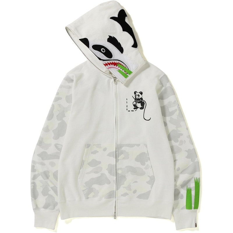 BAPE City Camo Panda Full Zip Hoodie White
