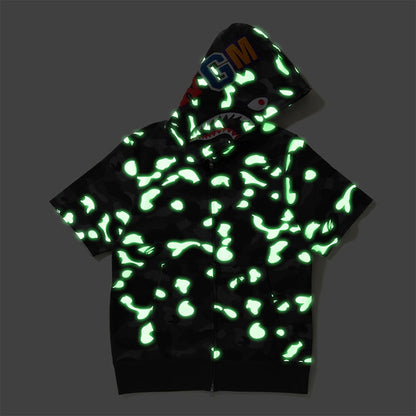 BAPE City Camo S/S Shark Full Zip Hoodie Black