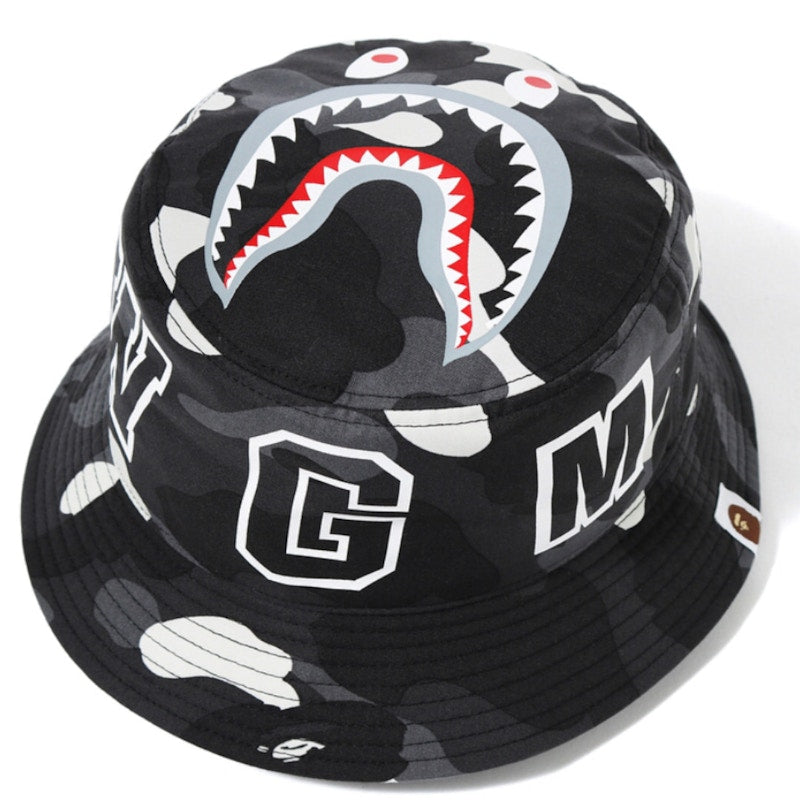BAPE City Camo Shark Bucket Hat Black