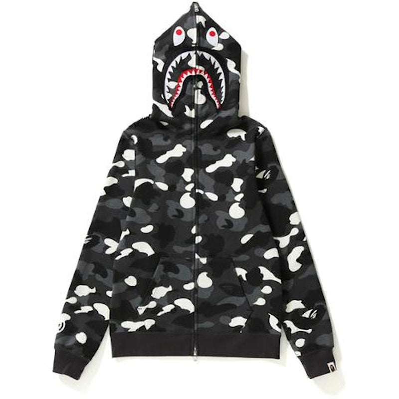 BAPE City Camo Shark WGM Full-Zip Hoodie (FW18) Black