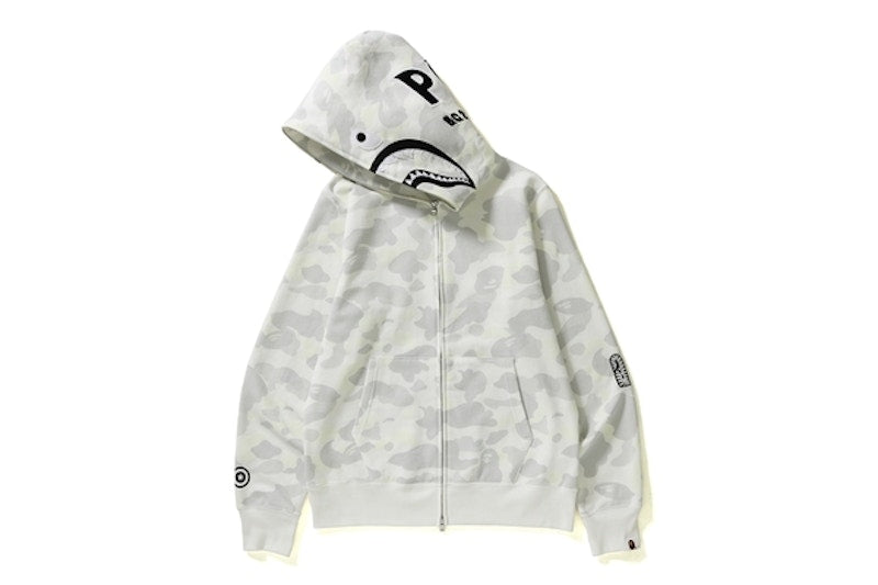 BAPE City Camo Shark Full Zip Hoodie White/Black