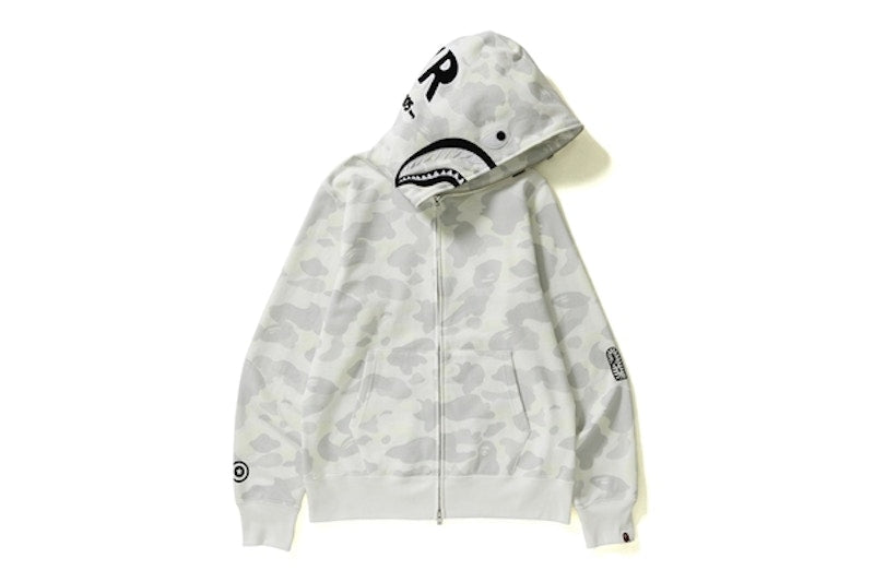BAPE City Camo Shark Full Zip Hoodie White/Black
