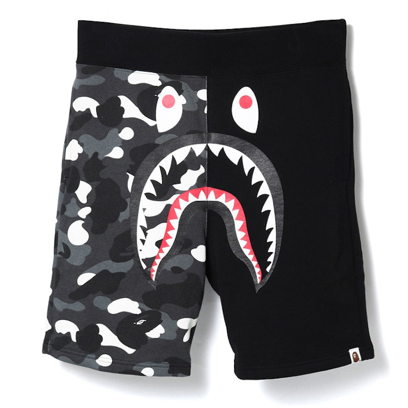 BAPE City Camo Shark Sweat Shorts Black