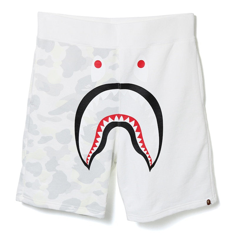 BAPE City Camo Shark Sweat Shorts White