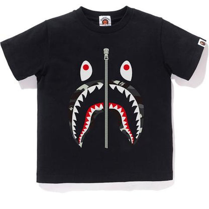 BAPE City Camo Shark Tee Tee (Kids) Black/Black