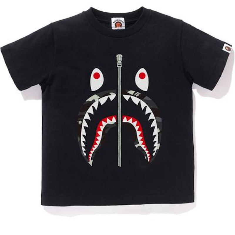 BAPE City Camo Shark Tee Tee (Kids) Black/Black