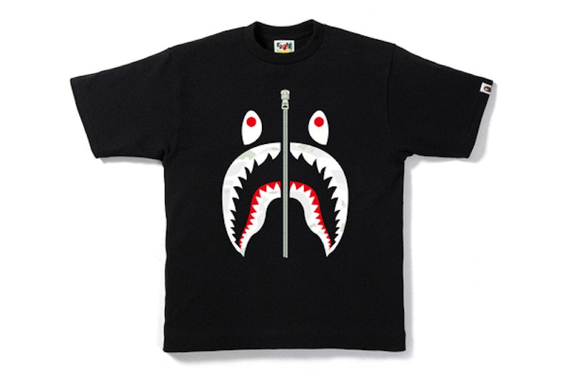 BAPE City Camo Shark Tee Black/White