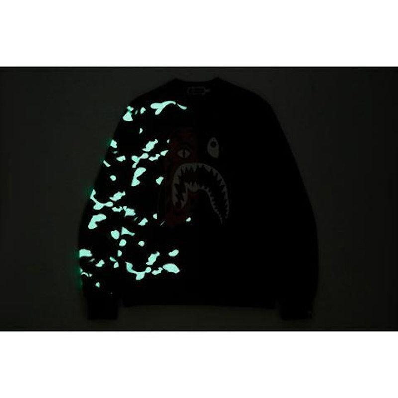 BAPE City Camo Tiger Shark Crewneck Black