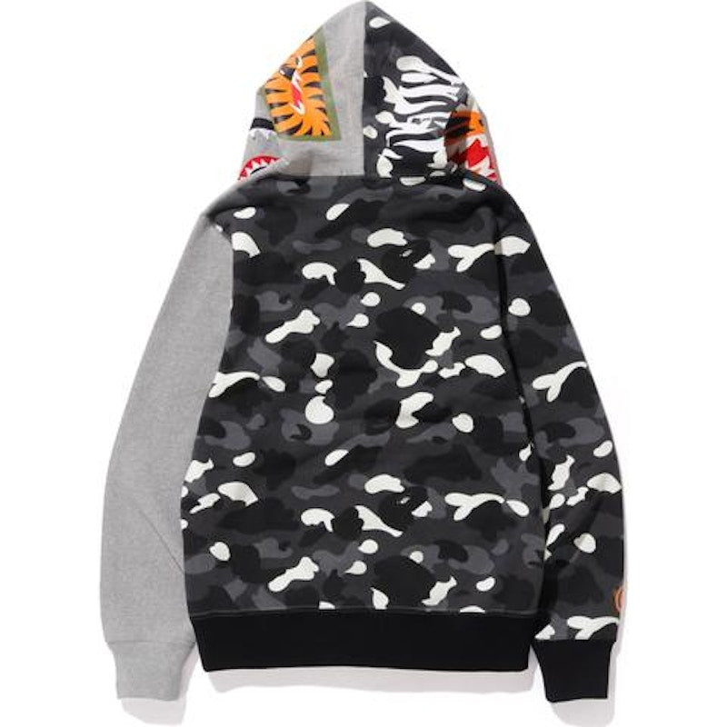 BAPE City Camo Tiger Shark Full Zip Hoodie Gray