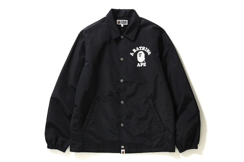 BAPE College Coach Jacket Black