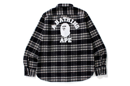 BAPE College Flannel Shirt Black