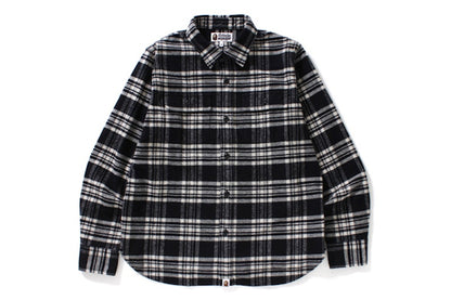 BAPE College Flannel Shirt Black
