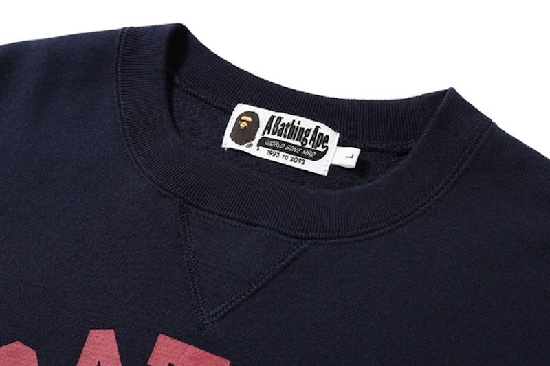 BAPE College Heavy Weight Crewneck Navy