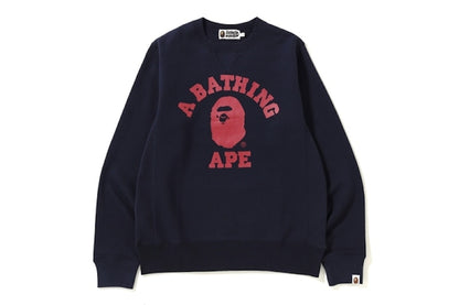 BAPE College Heavy Weight Crewneck Navy