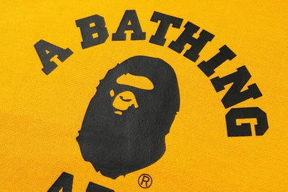 BAPE College Heavy Weight Pullover Hoodie Yellow