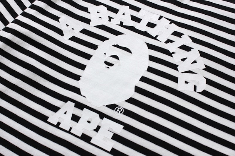BAPE College Hoop Long Sleeve Tee Black/White