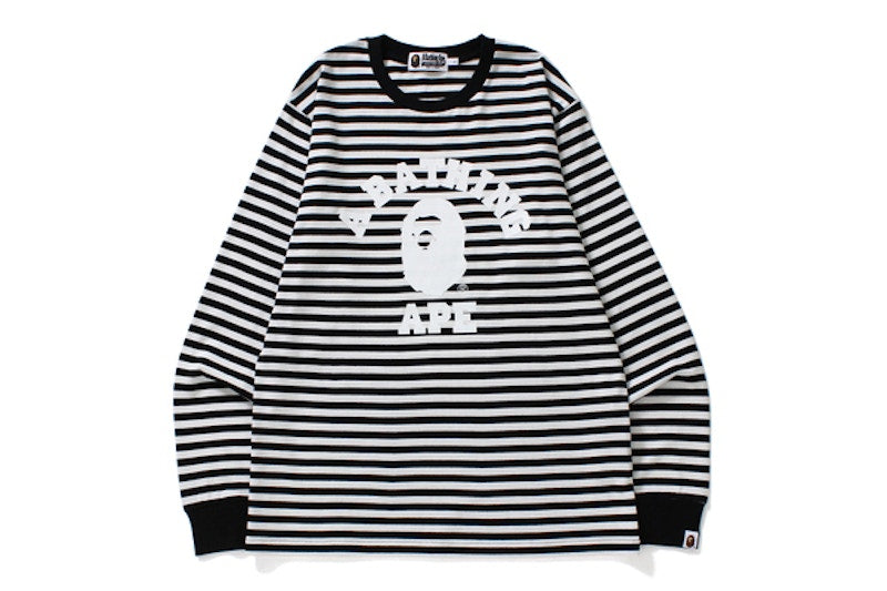 BAPE College Hoop Long Sleeve Tee Black/White
