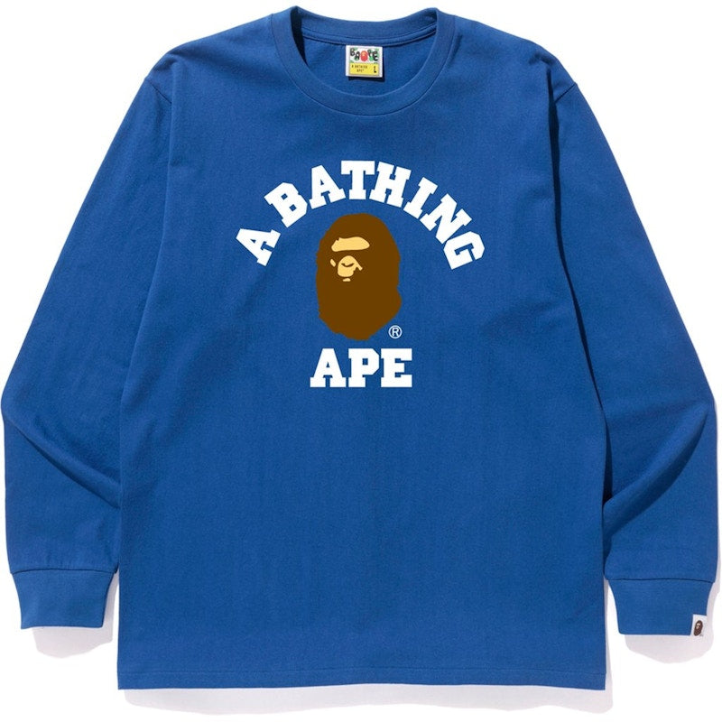 BAPE College L/S Tee (SS19) Blue