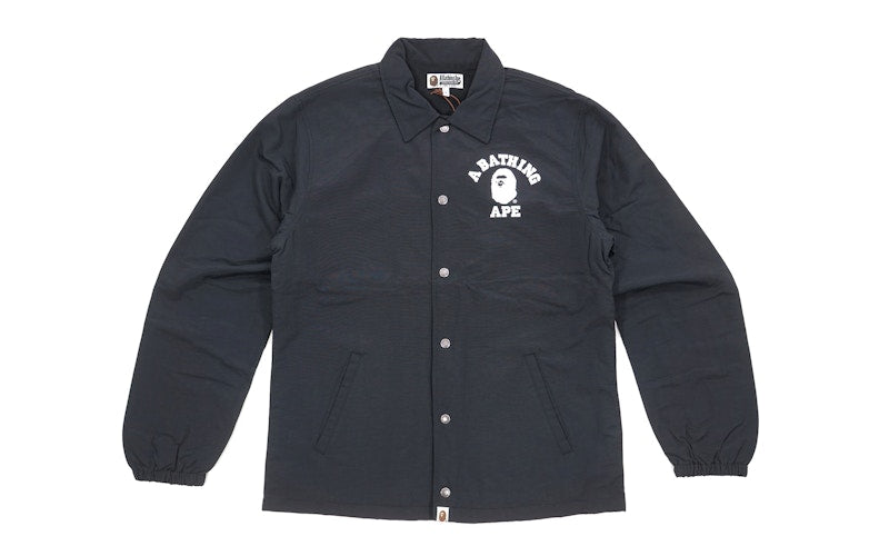 BAPE College Logo Coach Jacket Black