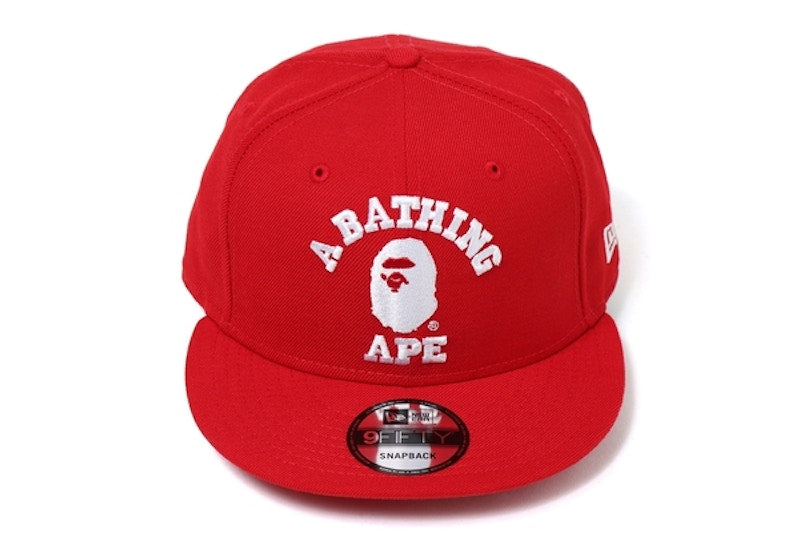 BAPE College New Era Snap Back Cap Red