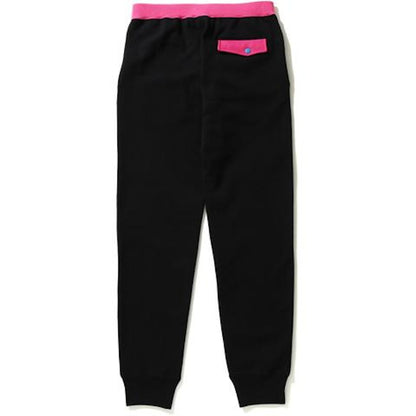 BAPE Color Block Slim Sweat Pants Pants (Ladies) Black
