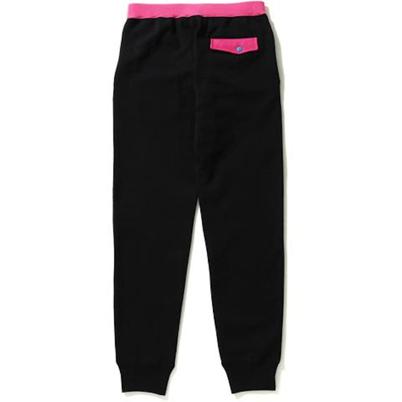 BAPE Color Block Slim Sweat Pants Pants (Ladies) Black