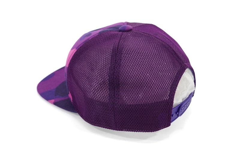 BAPE Color Camo Apehead Mesh Snapback Purple