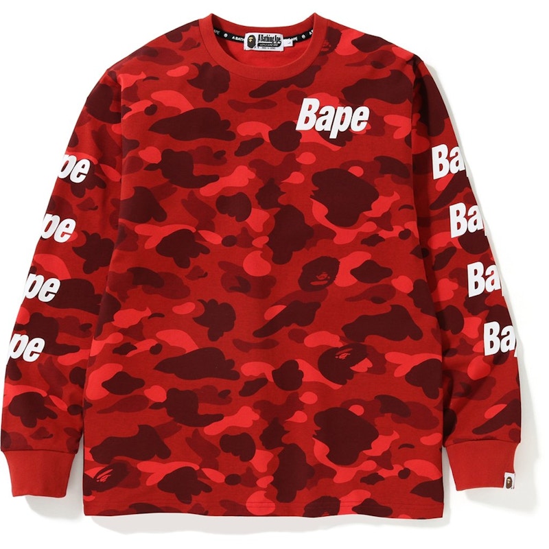 BAPE Color Camo Bape LS Tee Red
