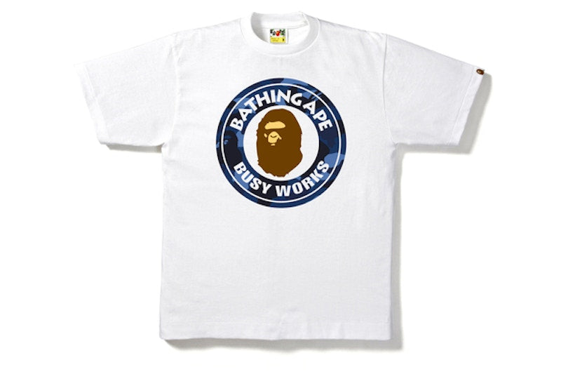BAPE Color Camo Busy Works Tee White/Blue