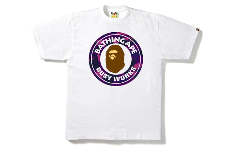 BAPE Color Camo Busy Works Tee White/Purple