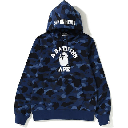 BAPE Color Camo College Pullover Hoodie Navy