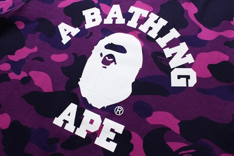 BAPE Color Camo College Tee Purple