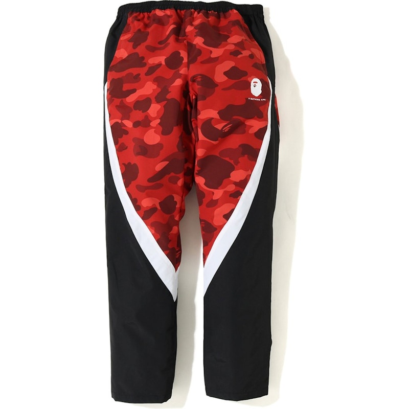BAPE Color Camo Color Block Pants Red