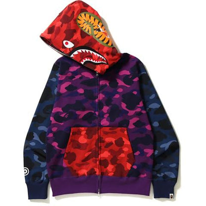 BAPE Color Camo Crazy Shark Full Zip Hoodie Multi