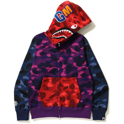 BAPE Color Camo Crazy Shark Full Zip Hoodie Multi