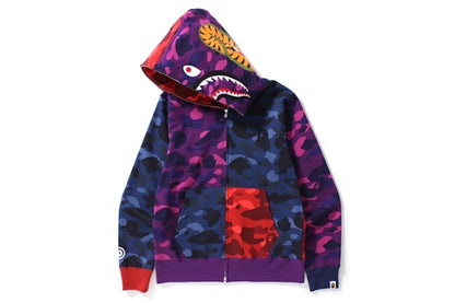 BAPE Color Camo Crazy Shark Full Zip Hoodie Multicolor