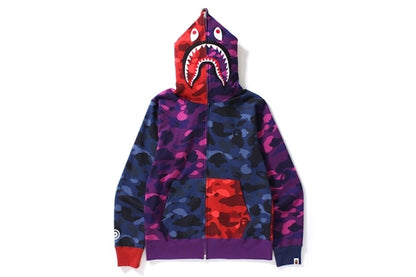 BAPE Color Camo Crazy Shark Full Zip Hoodie Multicolor