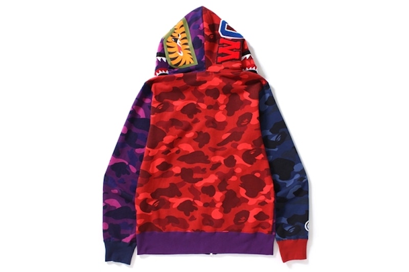 BAPE Color Camo Crazy Shark Full Zip Hoodie Multicolor