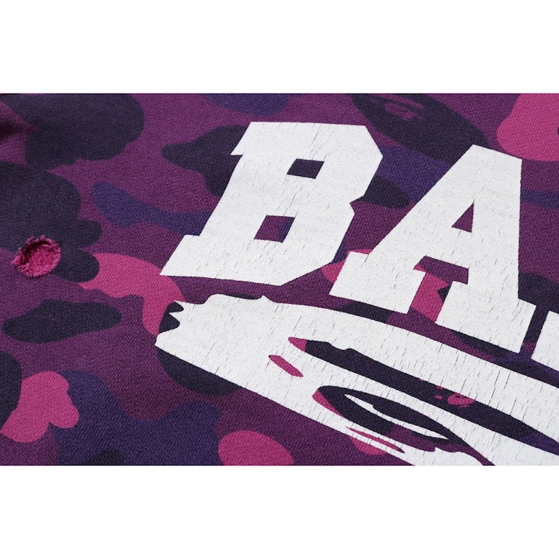 BAPE Color Camo Damage Wide Crewneck Purple