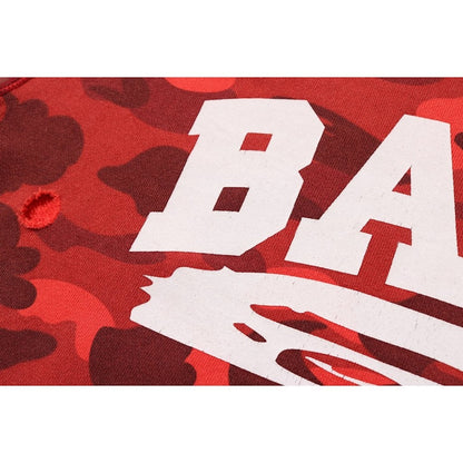 BAPE Color Camo Damage Wide Crewneck Red
