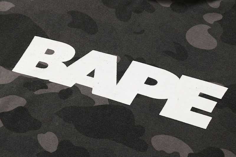 BAPE Color Camo Damage Wide Pullover Hoodie Black