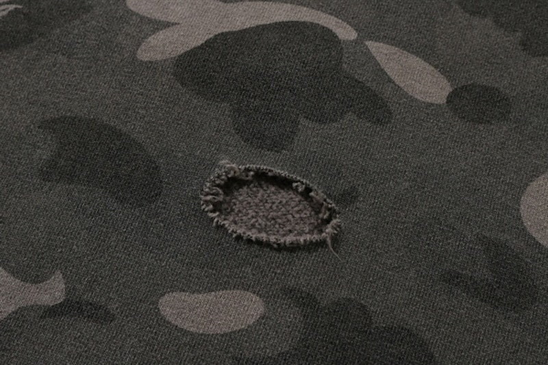 BAPE Color Camo Damage Wide Pullover Hoodie Black