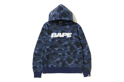 BAPE Color Camo Damage Wide Pullover Hoodie Blue
