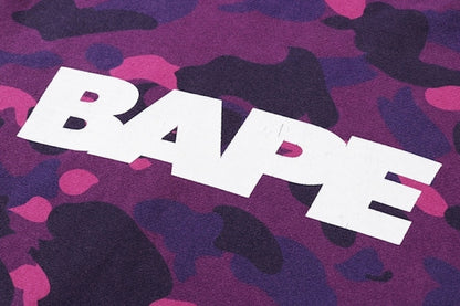 BAPE Color Camo Damage Wide Pullover Hoodie Purple