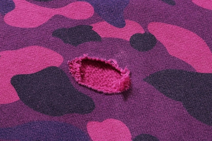 BAPE Color Camo Damage Wide Pullover Hoodie Purple