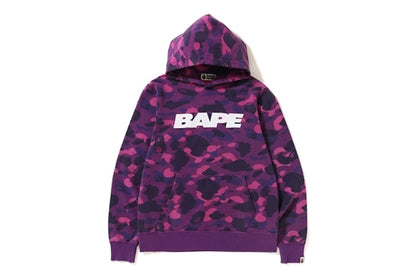 BAPE Color Camo Damage Wide Pullover Hoodie Purple