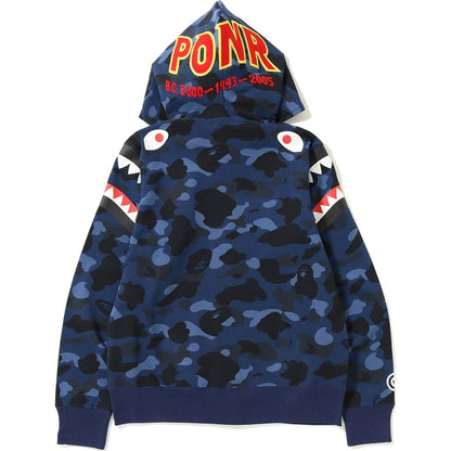BAPE Color Camo Double Shark Full Zip Hoodie Blue