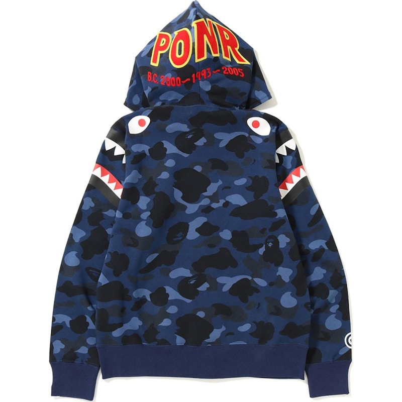 BAPE Color Camo Double Shark Full Zip Hoodie Blue