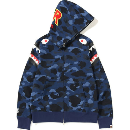 BAPE Color Camo Double Shark Full Zip Hoodie Blue